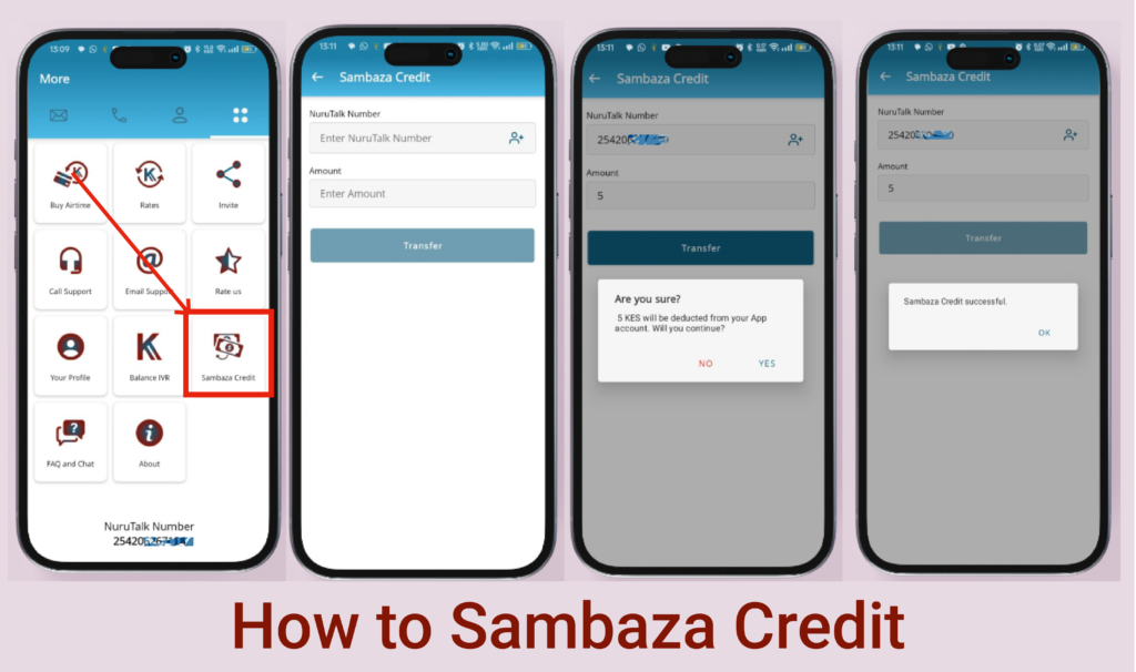 How do I transfer/Sambaza airtime