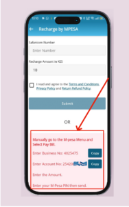 How to recharge Nurutalk app using Mpesa Paybill