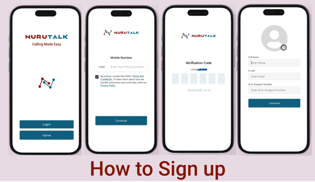 How to sign up to Nurutalk app